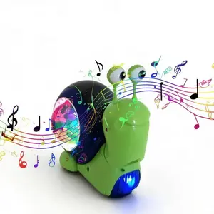 Cute Sound Light Music Dancing Snail Doll Birthday Gift for 3 Year Old Kids with Green Body & Blue Accents for Happy Childhood Memories