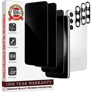 Entronix Case Privacy Screen Protector for Galaxy S24 with Camera Lens [3+3], Anti-Spy Tempered Film Protection Durable