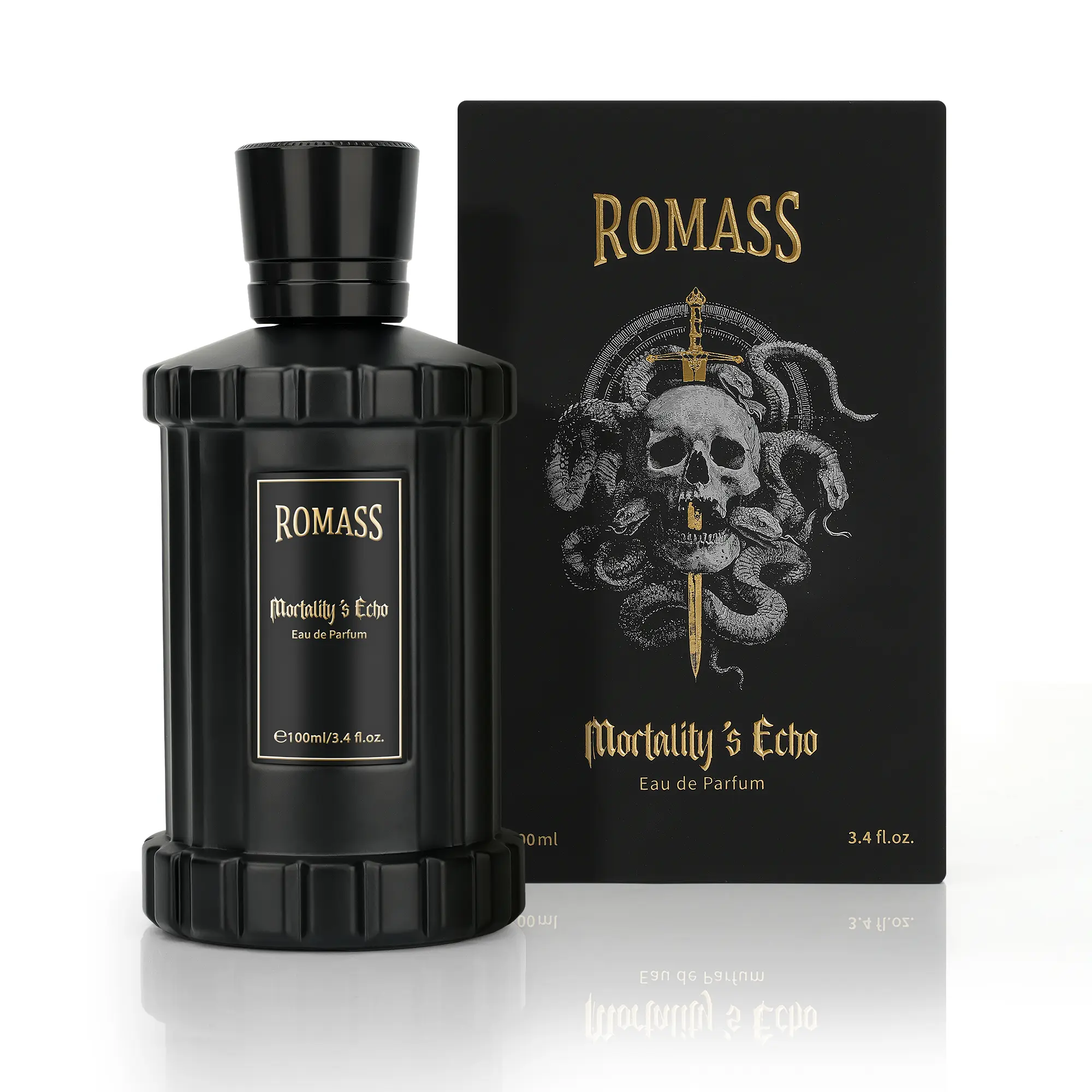 ROMASS Mortality’s Echo Luxe Perfume Unisex 3.4 oz 100 ml Long Lasting 8+ Hours with Rum Coffee Vetiver & Sandalwood Notes in Black Bottle #Summervibes