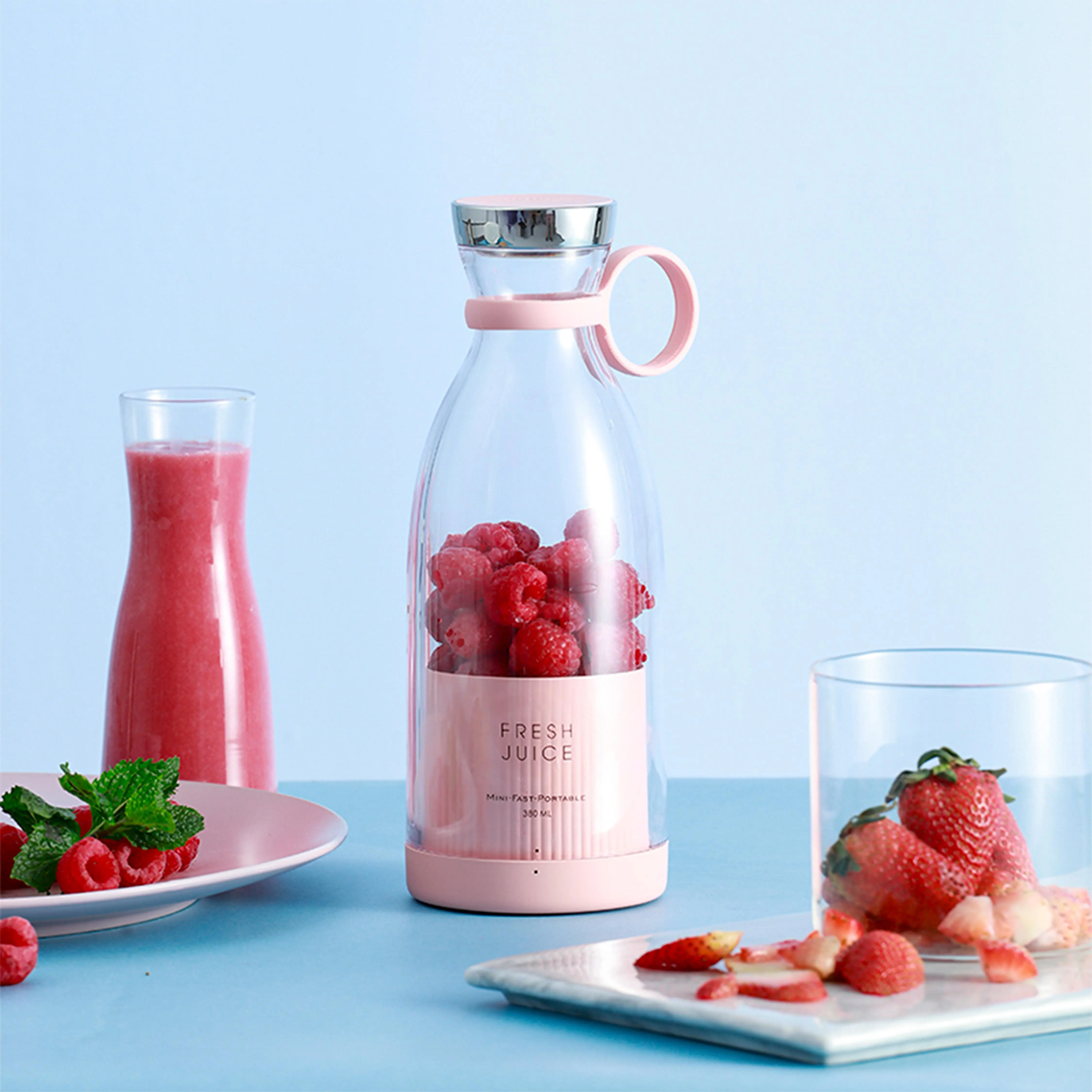 Cordless Handheld Combo Juicers & Mini Portable Blender - Battery Powered Smoothie Machine, USB Rechargeable, Compact Fit, Leak-Proof Kitchen Appliance for On-the-Go Users (Travel, Gym) - Makes Smoothies, Shakes, Baby Food in Seconds, Battery Powered Juic