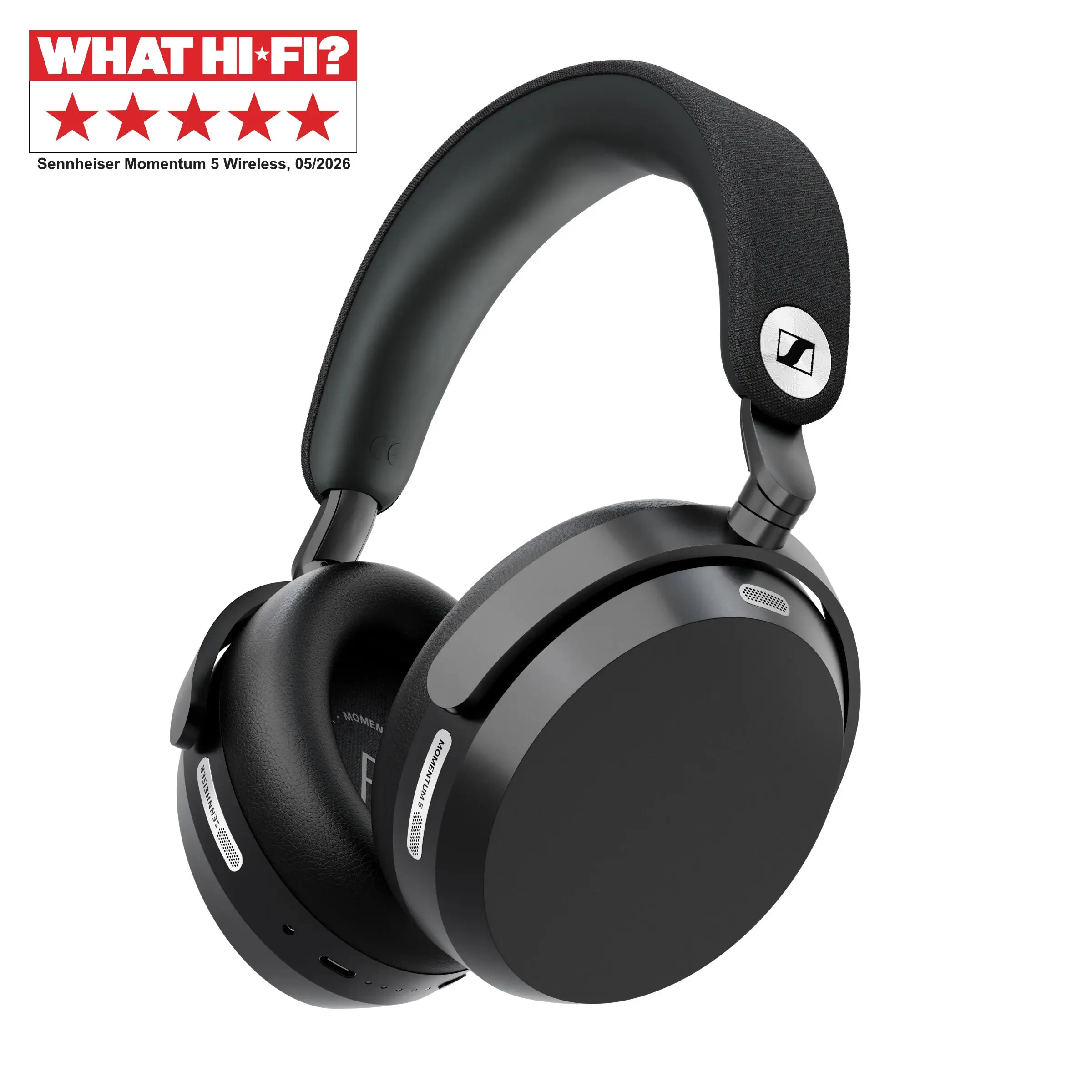 Sennheiser MOMENTUM 5 Wireless Bluetooth Headset - Active Noise Cancellation, 57hr Battery Life, Replaceable Batteries, Automatic Features, Wired Compatibility, Fast Charge, Durable Digital Audio Headphones with Mics, Over Ear