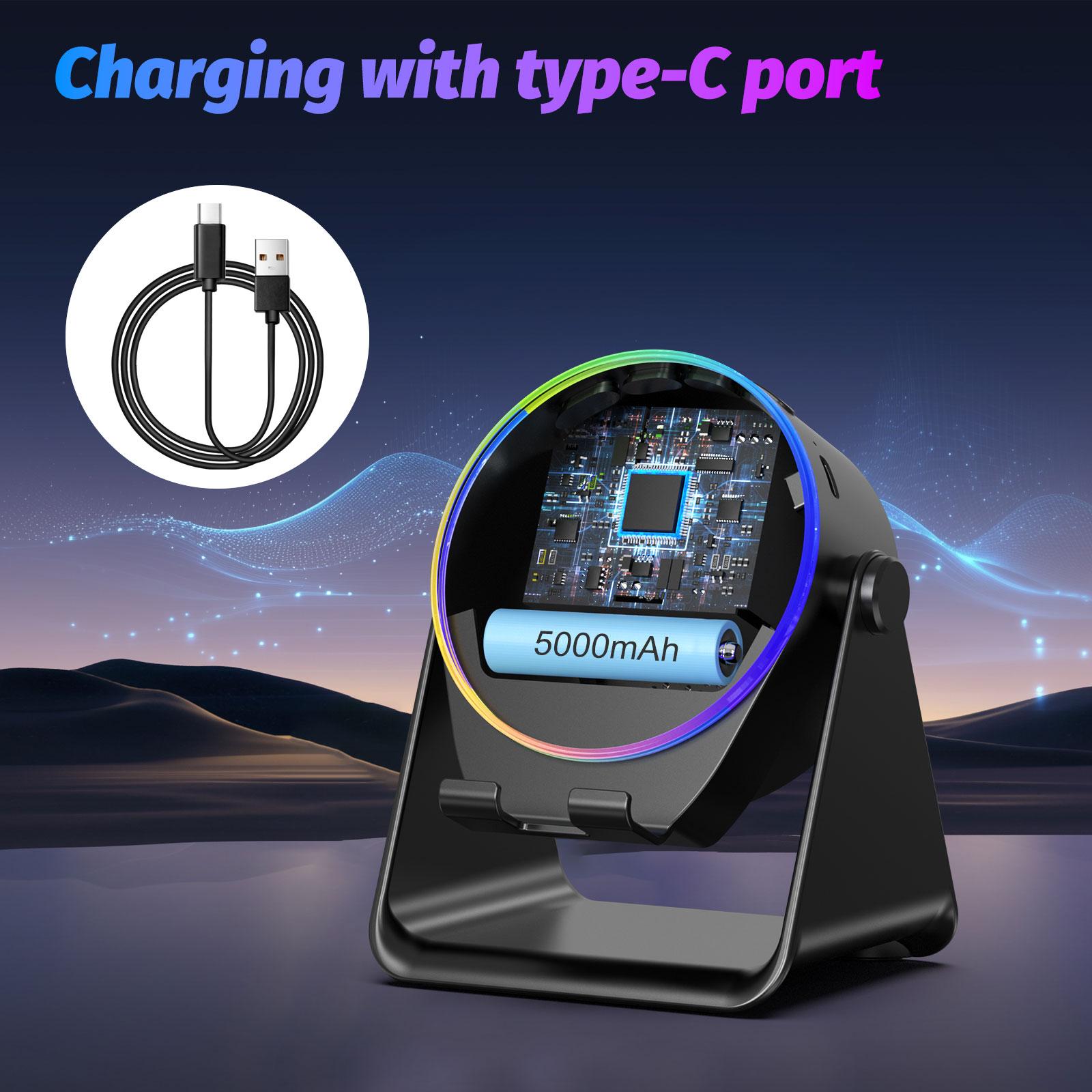 Dohelly 5 IN 1 Wireless Induction Audio Bluetooth Speaker, 360° Rotation Stand with LED, Universal Speaker Stands for Surround Sound&Charger,Portable Desktop Stand Gift for Home, Shower, Outdoors, Travel. Gifts for Men Women