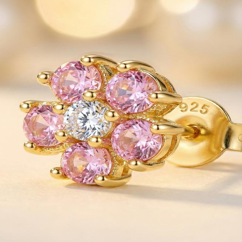 3 Pairs 925 Sterling Silver Earrings for Women Grils Hypoallergenic Silver/Gold Stud Hoops Earrings Set Dainty Studs Huggies Earings Flower Butterfly Earrings Sets for Multiple Piercings