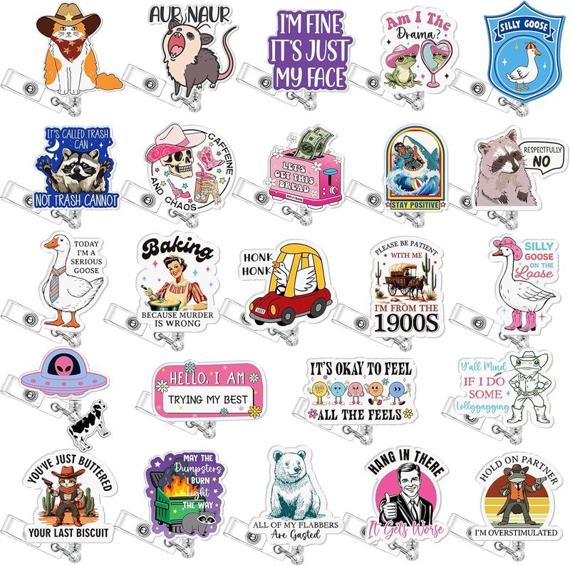 36/24/12/10 Pcs Funny Badge Reels for Nurses Cute Acrylic ID Badge Holder with Retractable Name ID Clip Bulk Badge Reel Accessories for Doctors Teachers Nursing Students Coworkers Medical Assistants New Grad Nurse Onboarding Gifts, Clinical Essentials 36/24/12/10 Pcs Funny Badge Reels for Nurses Cute Acrylic ID Badge Holder with Retractable Name ID Clip Bulk Badge Reel Accessories for Doctors Teachers Nursing Students Coworkers Medical Assistants New Grad Nurse Onboarding Gifts, Clinical Essentials