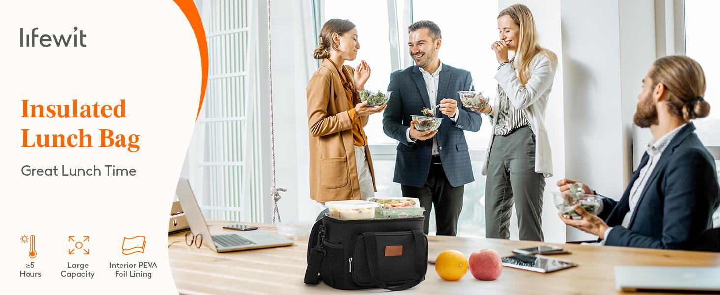 Lifewit Large Lunch Bag  Insulated Lunch Box Soft Cooler Cooling Tote for Adult Men Women Travel Essentials