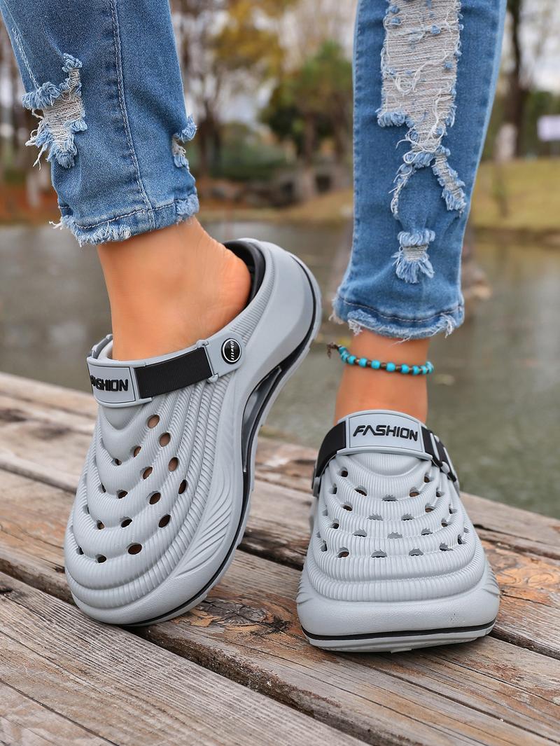 Ubetif Summer Women's Clogs Outdoor Thick Sole Non-Slip Odor Resistant Durable Quick Drying Soft Beach Sandals