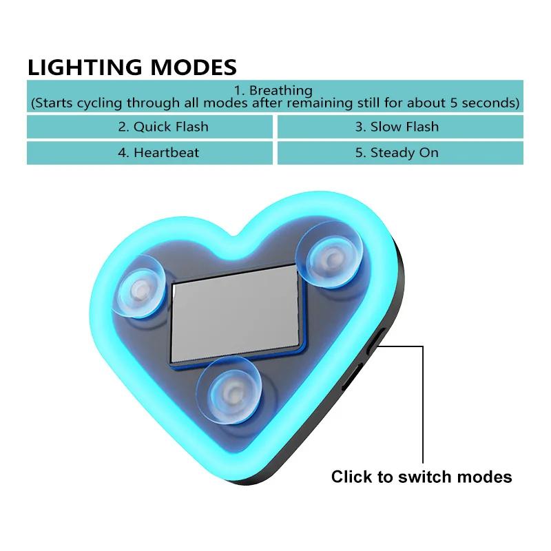 Joytutus Solar-Powered Wireless LED Neon Light Triangular Heart Shape C-Pillar Design for Car Interior Decoration Eco-Friendly Modern Stylish