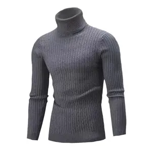 Men's Slim Fit Turtleneck Sweater Casual Pullover Sweater Lightweight Ribbed Sweater