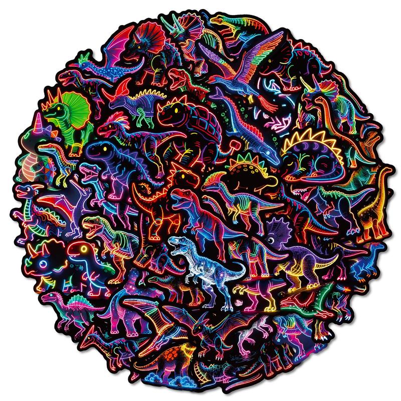 Neon Stickers 50pcs Trendy Hot-Selling 4 Series Waterproof DIY Stickers for Laptops Water Cups Phone Cases Personalized Expression