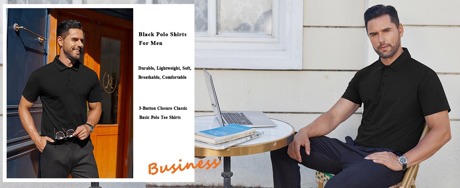 COOFANDY Men's Polo Shirts Short Sleeve Moisture Wicking Golf Shirt Fashion Casual Collared T-Shirt