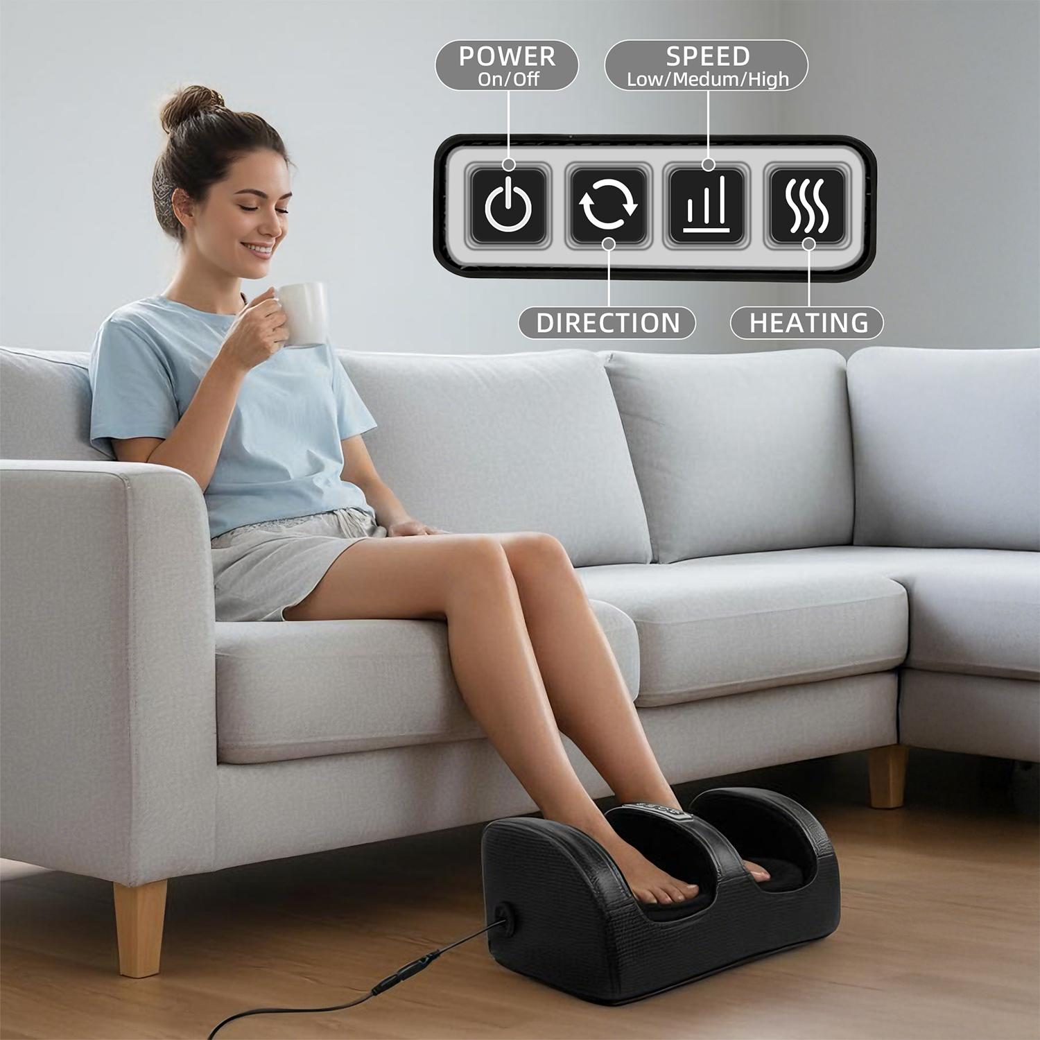 Cotsoco Foot Massager with Heat, Shiatsu Kneading Foot and Calf Electric Massager Machine with Roller, Massage Feet/Arm/Calf/Ankle for Relax, Plantar Fasciitis, Pain Relief, Gifts for Women & Men, Valentine's Day gifts for boyfriend and girlfriend
