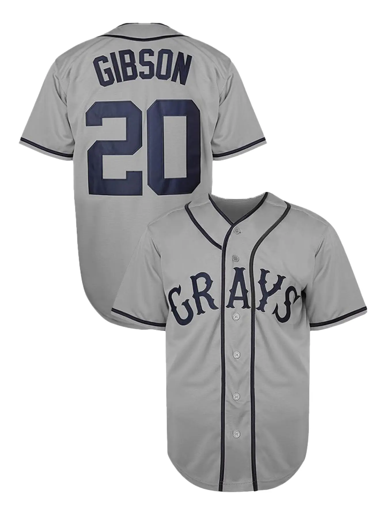 Men's Josh Gibson #20 Homestead Grays National League Baseball Jersey,Letter Embroidery Baseball Clothing，fan gift souvenir