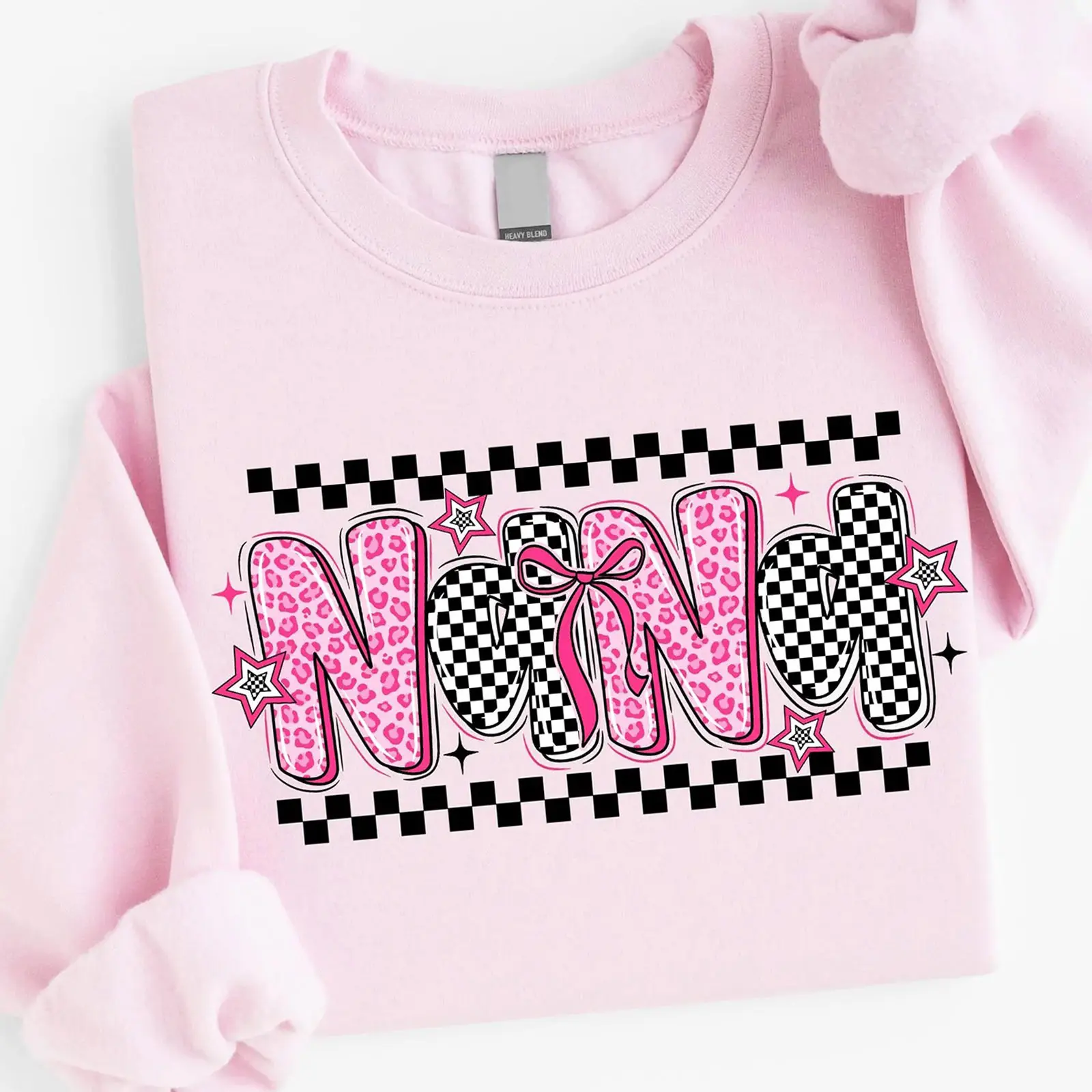 Pink Leopard Nana Coquette Sweatshirt, Nana Crewneck, Family Sweater, Nana Sweatshirt, Coquette Lover Sweater