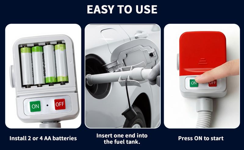 orimetre Automatic Fuel Transfer Pump with Auto-Stop, 51'' Extra Long Hose, 3.2 Gallon per Min, Battery or USB Powered, 4 Can Adapters, Fast and Safe Portable Gas Can Pump for Oil, Diesel,Gasoline.