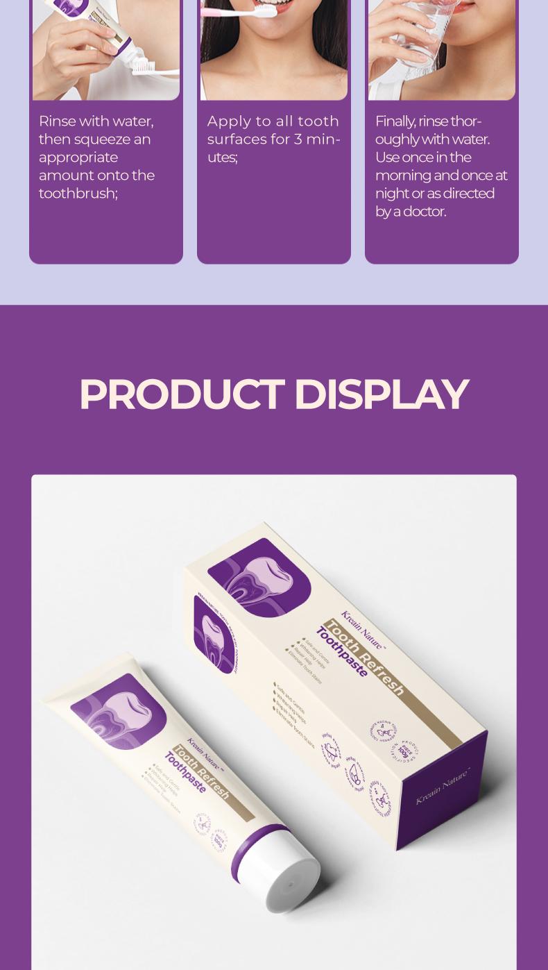 Kreain Nature 6 Tooth Refresh Toothpaste for Fresh Breath Prevent Tooth Loss with Natural Ingredients Gentle Care for Tooth Sensitivity Toothache