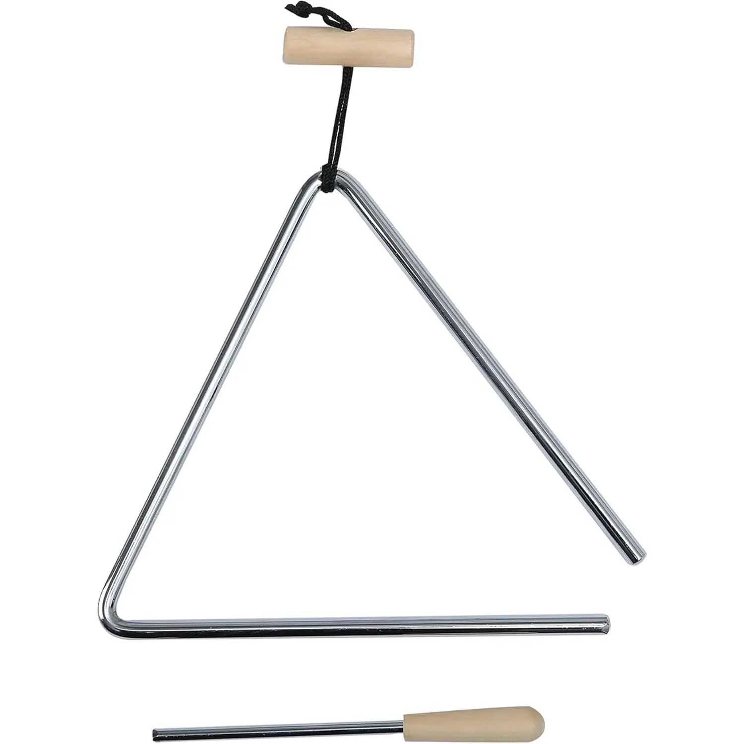 8 Inch Musical Triangle Instrument, Steel Triangle Percussion Bell With Striker