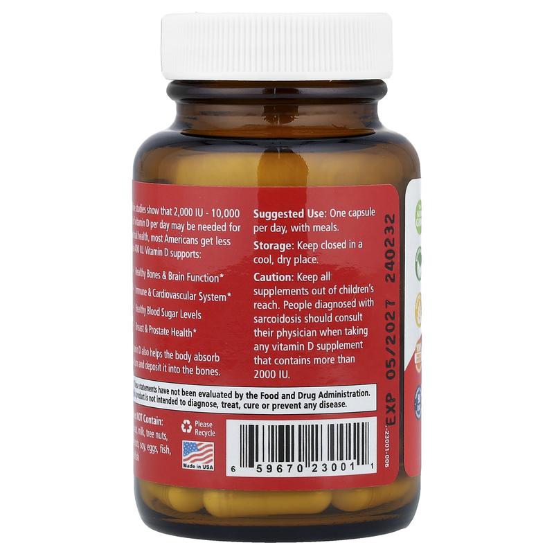 Pure Essence Vitamin-D, 2,000 IU, 30 Vegi-Caps