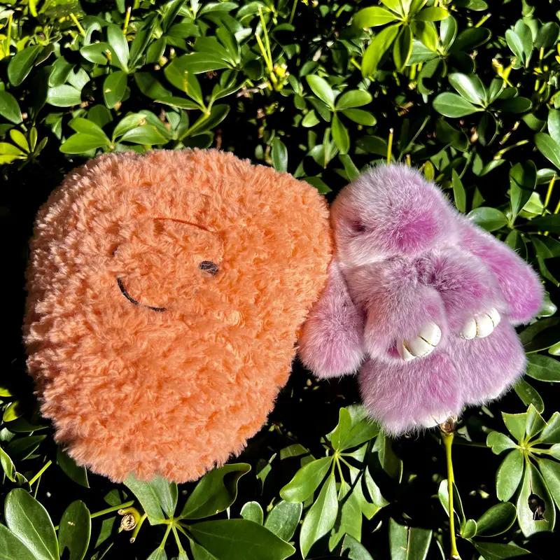 Faux Fur Rabbit Plush Keychain Fluffy Bag Charm for Women Cute Purse Pendant Keyring Backpack Decoration Accessory