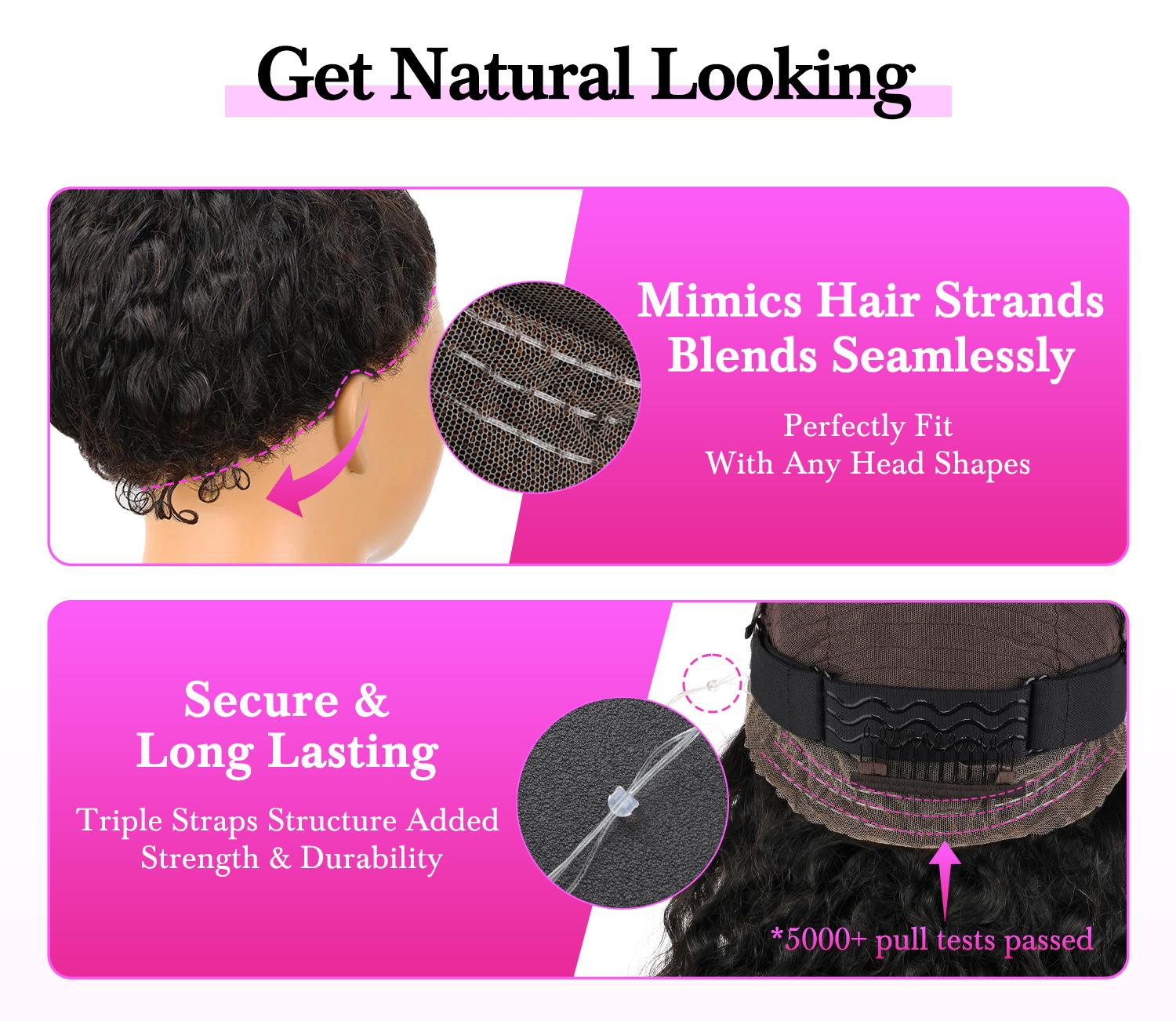 Vshow Invisi Drawstring 360 Glueless Wigs Body Wave Human Hair Wigs For Women Bleached Knots Wear Go Wigs 180% Density