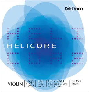 D'Addario Helicore Violin Single G String, 4/4 Scale, Heavy Tension
