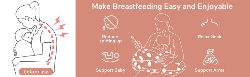 Momcozy Nursing Pillow for Breastfeeding, with Adjustable Waist Strap and Removable Cotton Cover, NP001