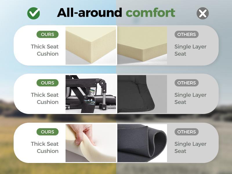 Phivilla Home Stadium Seat for Bleachers Portable Outdoor Floor Folding Stadium Chair with Armrest, Back Support, Cup Holder, Mesh Bag and Hide Hooks