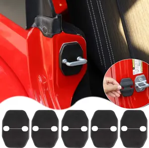 Door Lock Covers Protection Trim for Jeep Wrangler JK JKU 2007-2018, for Jeep Grand Cherokee, for Dodge Chrysler, Black, 5PACK