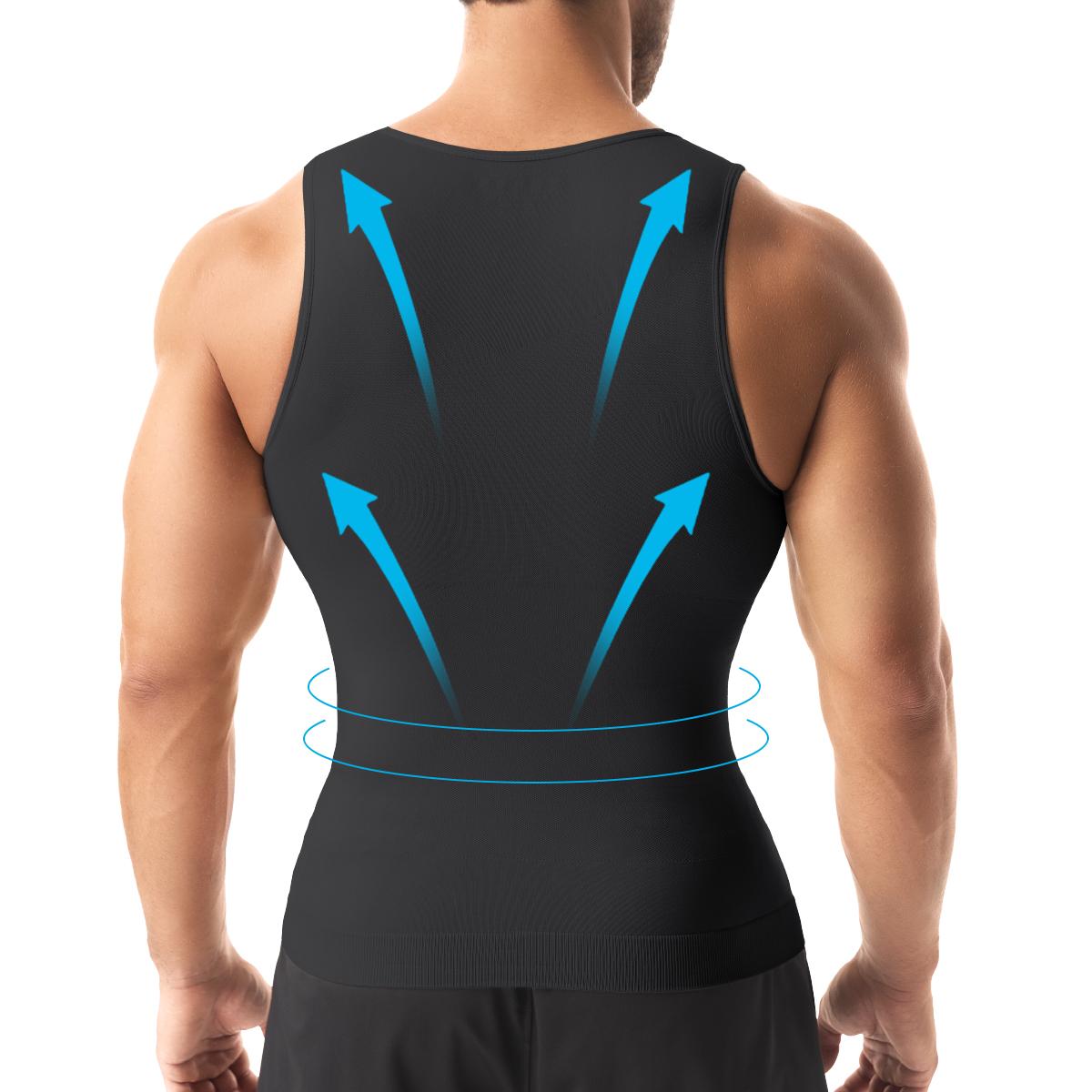 Men's Shapewear Compression Tank Top - 1/2/3/4 Pack Sleeveless Menswear Undershirt, Tummy Control, Breathable Elastic Soft Stretchy Fabric, Elasticity Men's Shapewear Tops for Daily Casual & Workout Use
