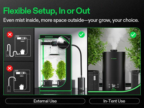 VIVOSUN Intelligent Wi-Fi Humidifier,5L/9L/19L Humidifier with Temp & Humidity Probe, Smart Remote Control, Designed for Growers