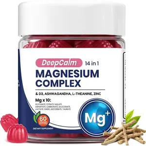 14 in 1 magnesium composite gummies, suitable for DeepCalm Ashwagandha, L-theanine, D3, and zinc, 90 capsules mm