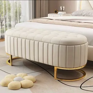 Elegant Upholstered Velvet Storage Ottoman