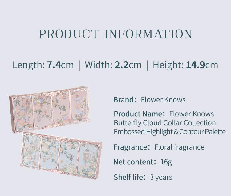 Flower Knows Butterfly Cloud Collar Embossed Highlight & Contour Palette, Made for Cool Shades, Neutral for Sculpting, Bronzing, and Shading, Natural Facial Contouring Makeup Palette, Long Lasting Buildable Concealer Powder, Summer Gift, Beauty Cosmetics