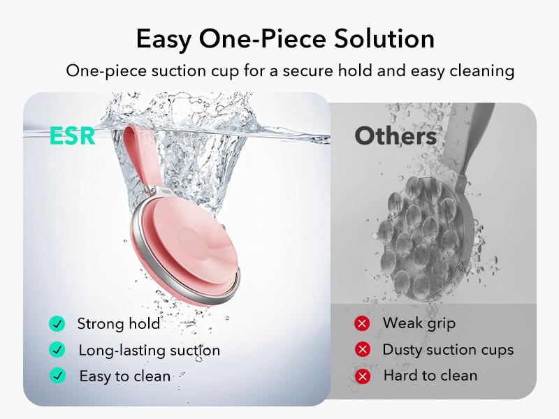 ESR MagSafe Suction Mount - Silicone Phone Grip for iPhone 17/16/15/14/13/12, Android, S25, TikTok, Video & Selfies, Hands-Free Mirror Phone Holder