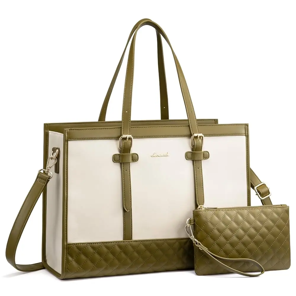 Olive Green & white (Full PU Leather)