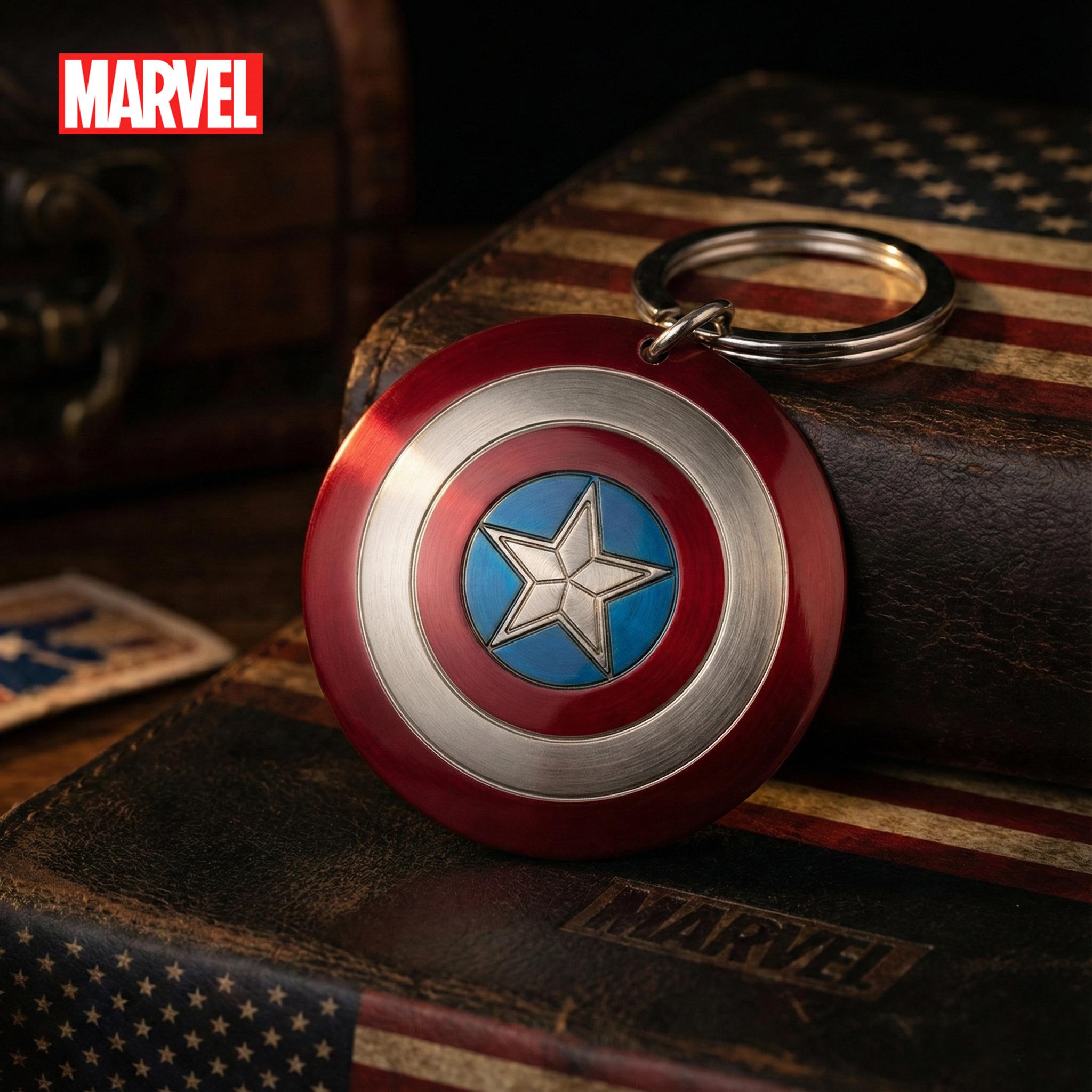 Marvel Avengers Officially licensed 3D Metal Keychain 1PC - Thor's Hammer, Captain America Shield & Avengers Logo - Zinc Alloy Bag Charm & Collectible Gift