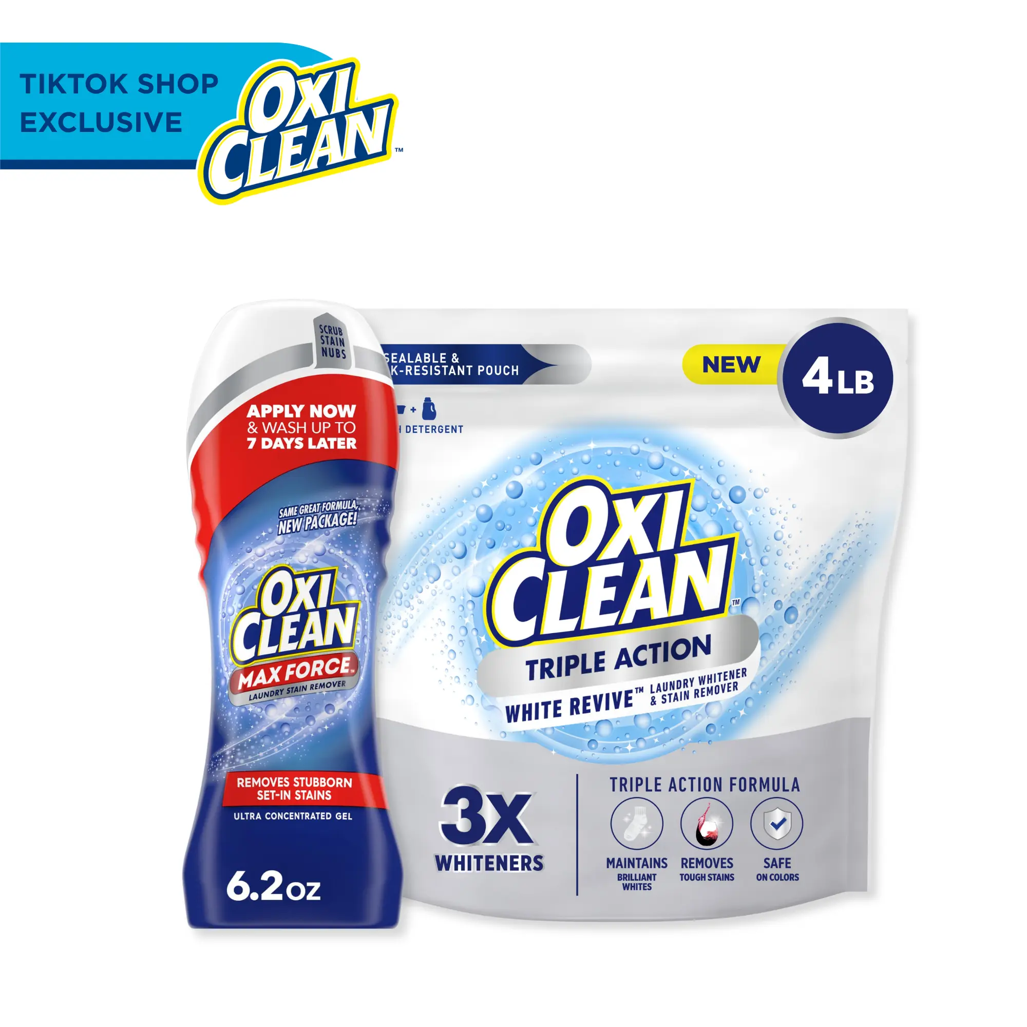 OxiClean Triple Action Laundry Booster + Stain Pre-Treater Bundle
