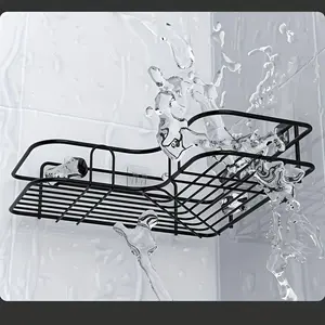 Shower organizer, adhesive, rust-proof, no-drill, sturdy and durable, built-in load-bearing shower storage rack, bathroom organizer, suitable for smooth walls, glass and ceramic tiles.