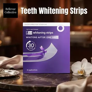 Purple Teeth Whitening Strips  Color-Correcting Strips for Yellow Tones Instant Brightening Look 14-Day Kit