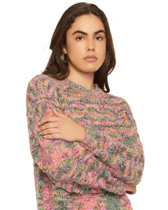 Cleo + Wolf Women's Oversized Pullover Sweater - Clfa25sw1-Pnk