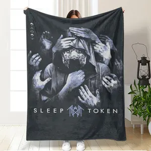 Sleep Token Themed Flannel Blanket, Soft Warm Throw Blanket, Cool Bedroom Bedding Blankets, Perfect for Bed, Couch, Sofa, Travel, Camping