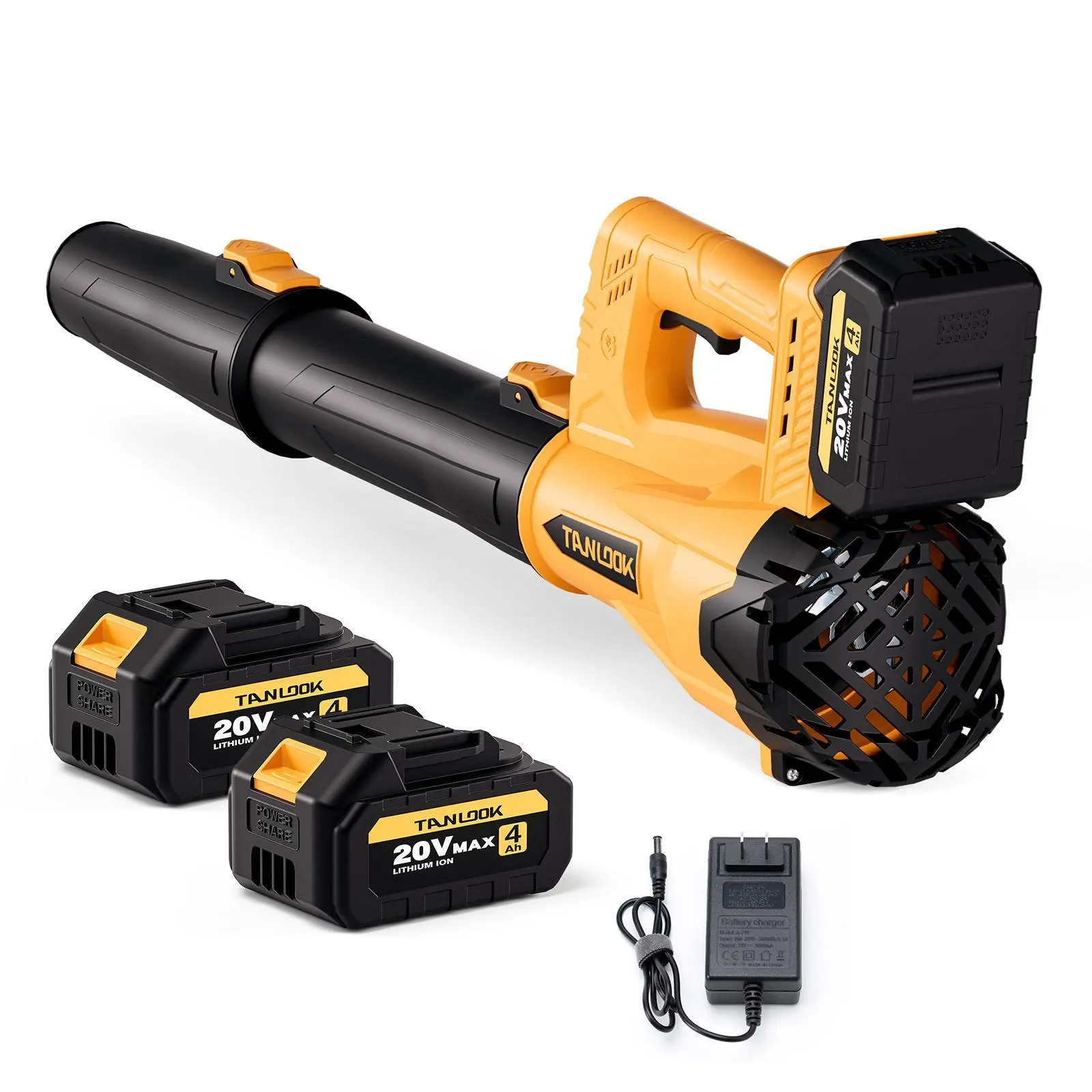 TANLOOK HC1 Cordless Leaf Blower, 580 CFM & 160 MPH, 2×4Ah Batteries, Adjustable Speed, Lightweight Portable Electric Blower for Yard, Garden & Outdoor Cleanup