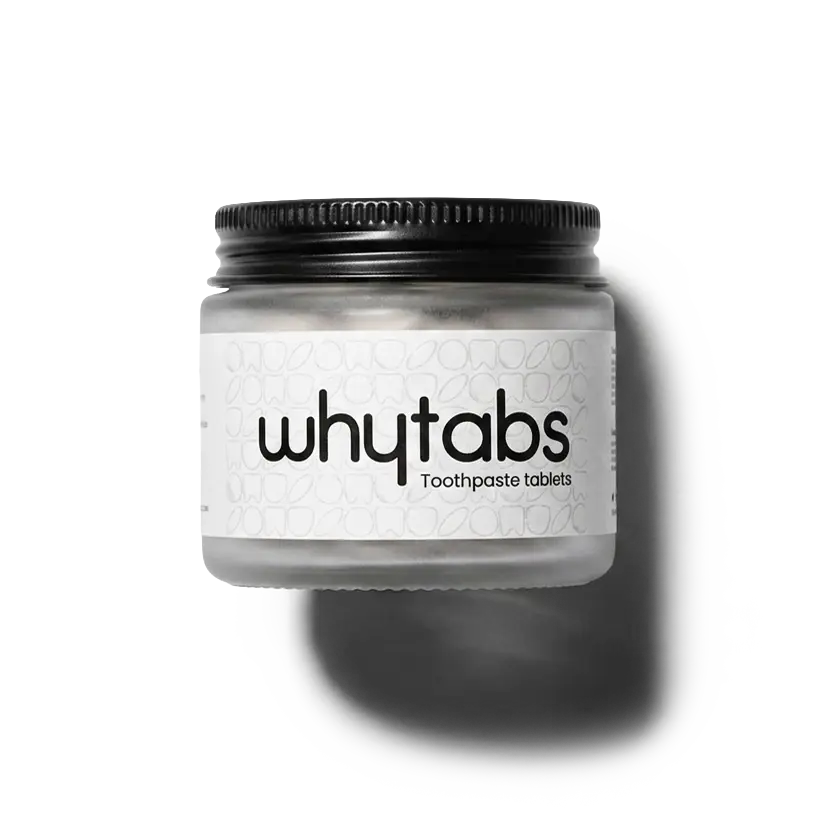 Whytabs Original Oral Care Bundle - Naturally Derived Toothpaste Tablets in Jar, Peppermint Flavor, Deep Clean Bamboo Toothbrush, Naturally Derived Toothpastes, Remineralization Toothpastes