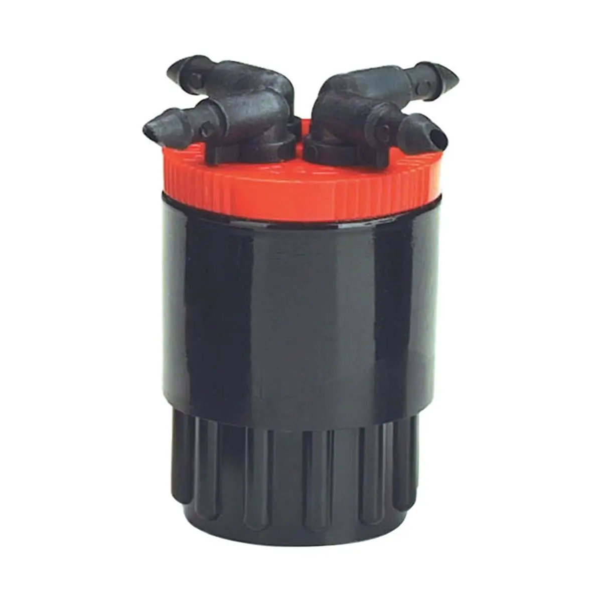 Raindrip QB10UB Drip Bubbler Irrigation Manifold, 4-Port Combination, 10 GP Capacity, Flow Adjust Control, Drip Irrigation Compatible, Built-In Filter, 2.1" H x 1.8" W x 1.8" L