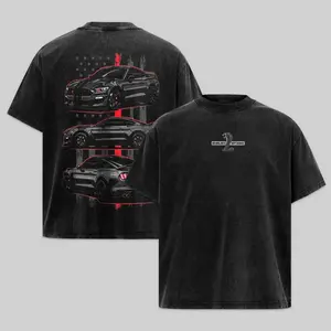 Mustang Shelby GT350 Vintage graphic Acid ed T-shirt Car Clothing Racing Shirt Sport Car Shirt Cotton Menswear Superior Tee for All-Day Comfort graphic t-shirts good graphic tees men's graphic tees funny tshirt