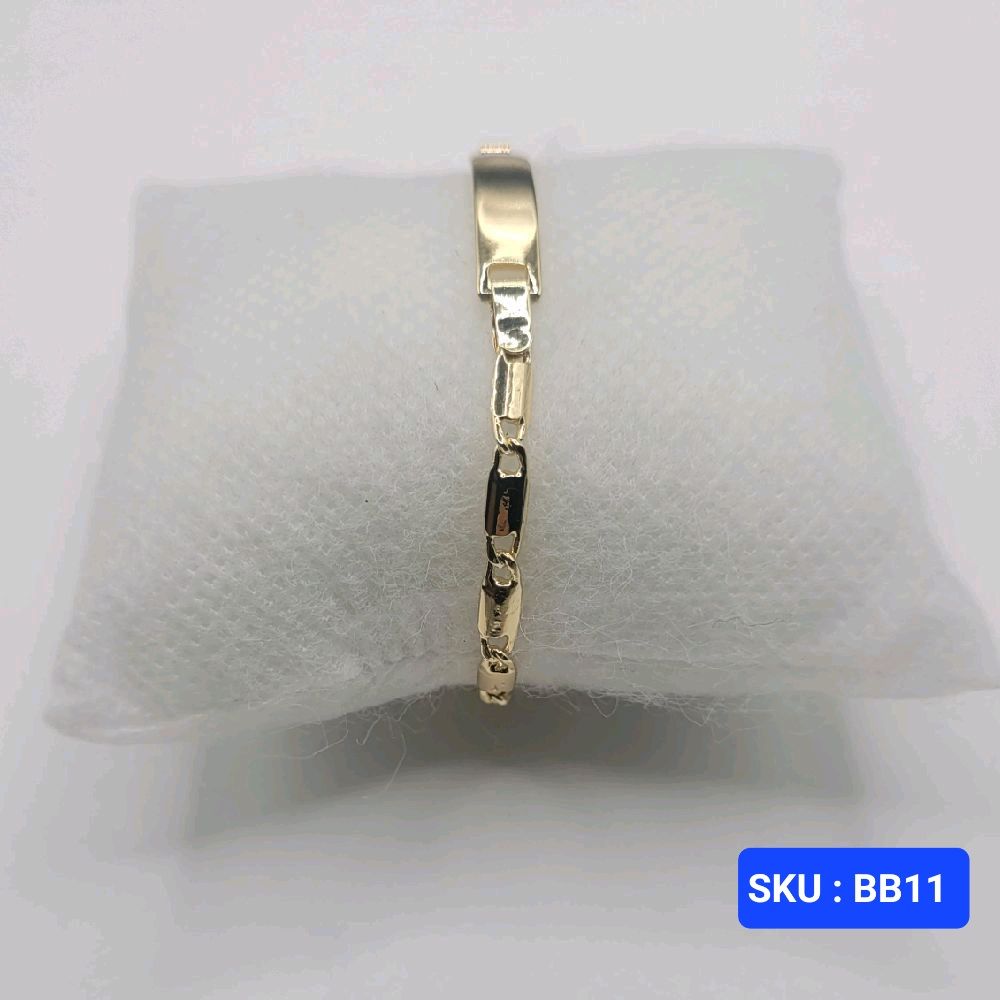 Bracelet for Babies & Small Kids Chain 6 Inches 5mm Plate 3mm Laminated Gold No Engraving Comfortable Fit Daily Wear Jewelry