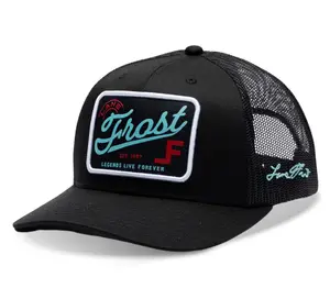Lane Frost Rodeo Cap - Black Mesh Trucker Hat with 'Legends Live Forever' Patch for Western Lifestyle Enthusiasts
