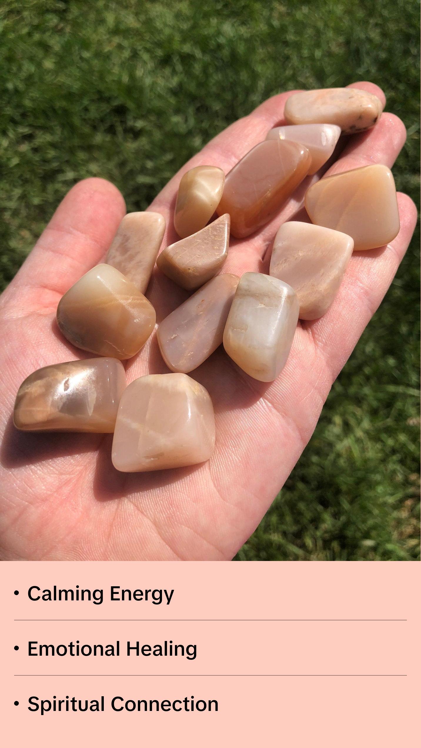 Peach Moonstone Tumbled Stone - Polished Peach Moonstone Crystal