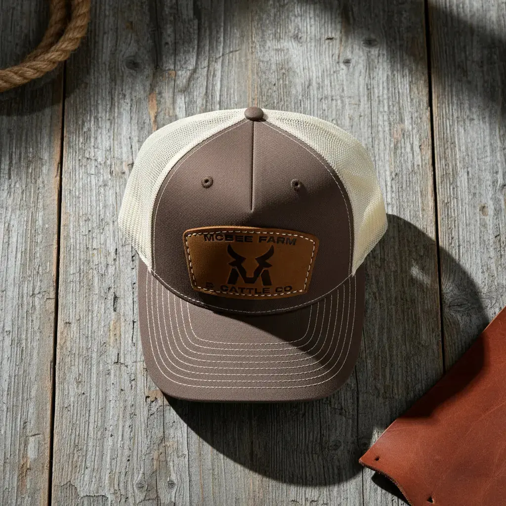 Unisex Custom Trucker Baseball Cap - Handmade Custom Leather Patch, 6-Panel Structured Mid-Profile, Cotton-Polyester Blend, Mesh Ventilation, Adjustable Streetwear Hat, Plain, One Size Fits Most Casual Cap