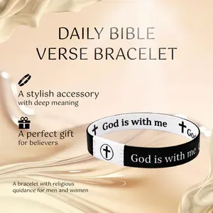 Bible Verse Bracelets, Daily Bible Verse Bracelet, Wearable Scripture Jesus Bracelet for Spiritual Enrichment, Christian Gifts for Women Men and Teens
