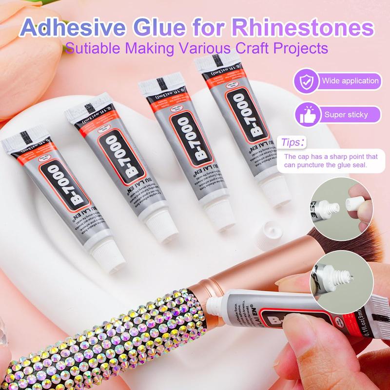 20000Pcs Resin Jelly Rhinestones for Bedazzling, Multicolor 3mm Flatback Rainbow Gems, Bedazzling Crystal with 4Pcs 2.5g Jewelry Glue, Rhinestone Picker for DIY Crafting Clothes Shoes Nail Art